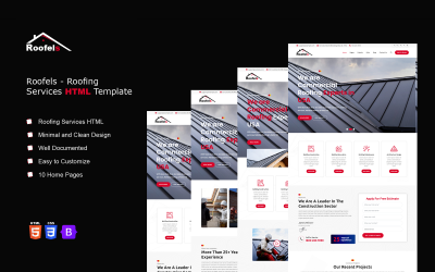 Roofels - Modelo HTML de Serviços de Telhado