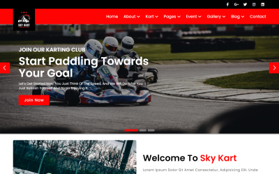 Sky Kart - Plantilla HTML5 para sitio web de club de karting