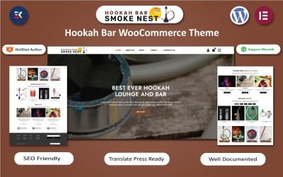 Smoke Nest-Hokkah Bar WordPress Elementor 模板