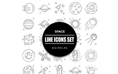 Space Ikonuppsättning Planet ikoner