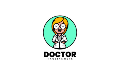 Doktor maskot tecknad logotyp