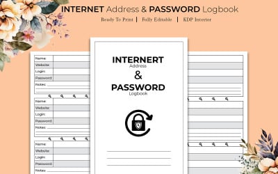 İnternet Adresi ve Şifre Kayıt Defteri KDP Interior