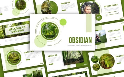 Obsidiaan Milieu PowerPoint-presentatiesjabloon