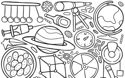 Science Doodle Vector Line Art # 02