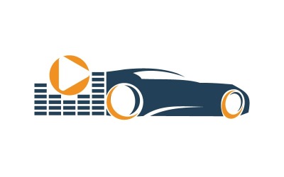 Audio Car Logo Vector šablona Symbol Ikona