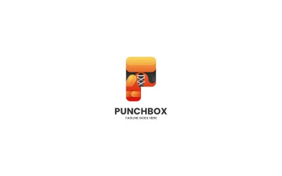 Bokstaven P - Punch Box Gradient Logotyp