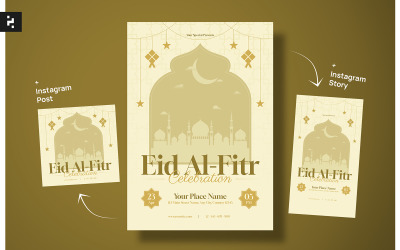 Folheto de celebração do Eid Al Fitr