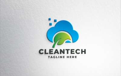 Modèle Pro de logo de technologie propre