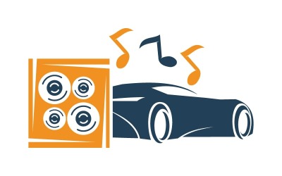 Símbolo de plantilla de logotipo de coche de audio