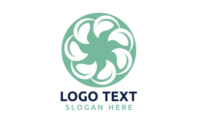 Leaf Circle flower logo symbol eller designa din logotyp Brand v35