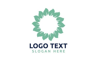 Leaf Circle flower logo symbol or design your logo Brand v16