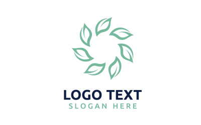 Leaf Circle flower logo symbol or design your logo Brand v18