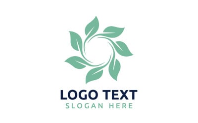 Leaf Circle flower logo symbol or design your logo Brand v24