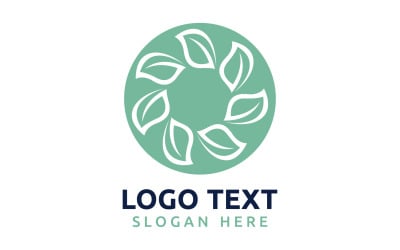Leaf Circle flower logo symbol or design your logo Brand v29