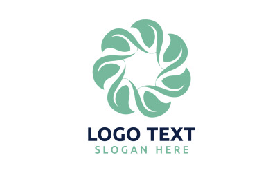 Leaf Circle flower logo symbol or design your logo Brand v2