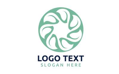 Leaf Circle flower logo symbol or design your logo Brand v34