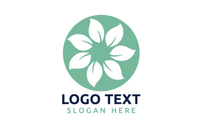 Leaf Circle flower logo symbol or design your logo Brand v39