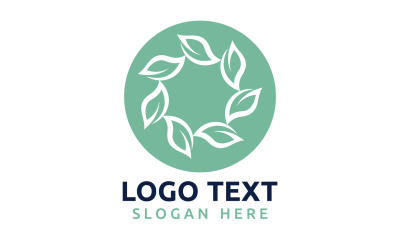 Leaf Circle flower logo symbol or design your logo Brand v49