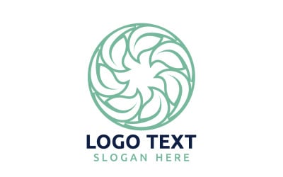 Leaf Circle flower logo symbol or design your logo Brand v52