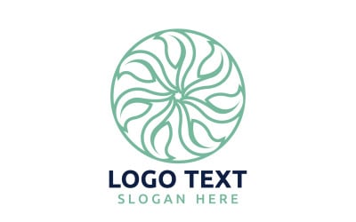 Leaf Circle flower logo symbol or design your logo Brand v53