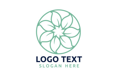 Leaf Circle flower logo symbol or design your logo Brand v55
