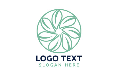 Leaf Circle flower logo symbol or design your logo Brand v56