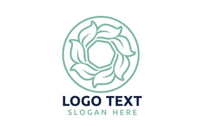 Leaf Circle flower logo symbol or design your logo Brand v59