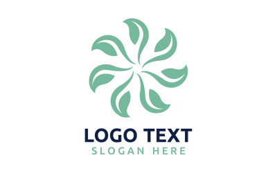 Leaf Circle flower logo symbol or design your logo Brand v5