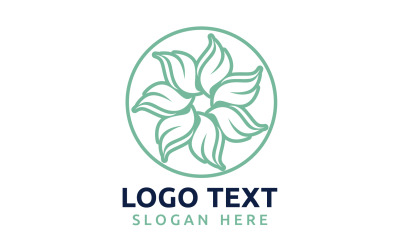 Leaf Circle flower logo symbol or design your logo Brand v60