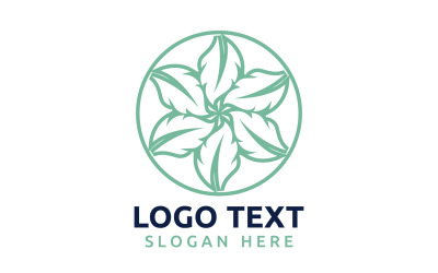 Leaf Circle flower logo symbol or design your logo Brand v62