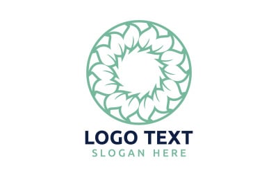 Leaf Circle flower logo symbol or design your logo Brand v64