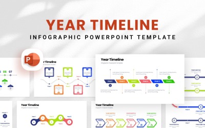 Modello di presentazione infografica della cronologia dell&amp;#39;anno
