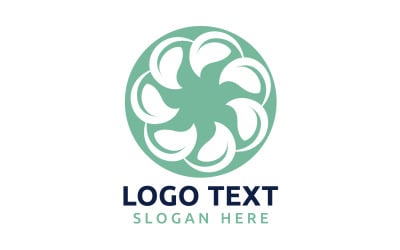 Simbolo del logo del fiore Leaf Circle o disegna il tuo logo Brand v35