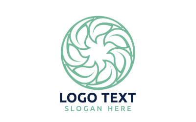 Símbolo del logotipo de la flor del círculo de la hoja o diseñe su logotipo Marca v52