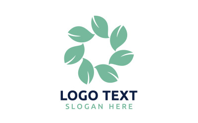 Símbolo del logotipo de la flor del círculo de la hoja o diseño de su logotipo Marca v6