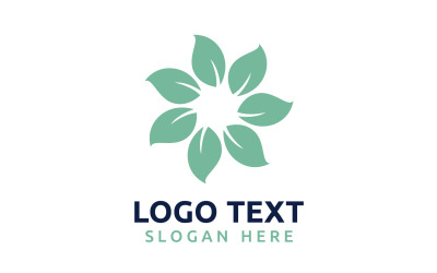 Símbolo del logotipo de la flor del círculo de la hoja o diseño de su logotipo Marca v7