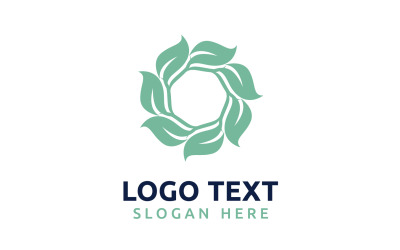 Símbolo del logotipo de la flor Leaf Circle o diseñe su logotipo Marca v11