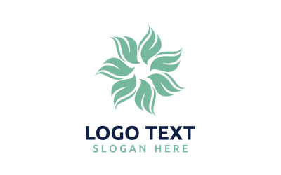 Símbolo del logotipo de la flor Leaf Circle o diseñe su logotipo Marca v12