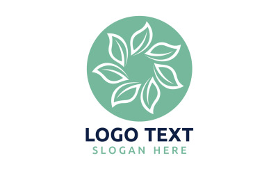 Símbolo del logotipo de la flor Leaf Circle o diseñe su logotipo Marca v27