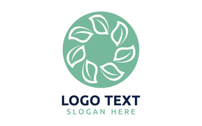 Símbolo del logotipo de la flor Leaf Circle o diseñe su logotipo Marca v29