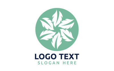 Símbolo del logotipo de la flor Leaf Circle o diseñe su logotipo Marca v46