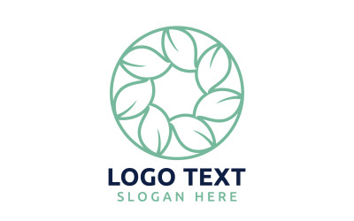 Símbolo del logotipo de la flor Leaf Circle o diseñe su logotipo Marca v54