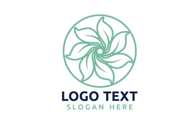 Símbolo del logotipo de la flor Leaf Circle o diseñe su logotipo Marca v58