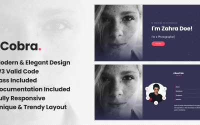 Cobra - HTML5 CV-sjabloon voor persoonlijke portfolio's