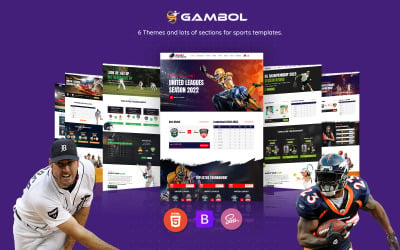 Gambol - многоцелевой спортивный HTML5-шаблон сайта