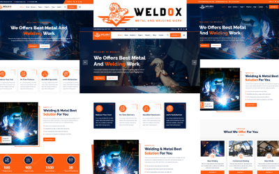 Weldox - HTML5-sjabloon voor lassen en metaalbewerking