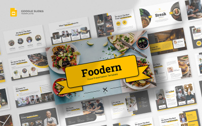 Foodern — szablon prezentacji Google z artykułami spożywczymi i napojami