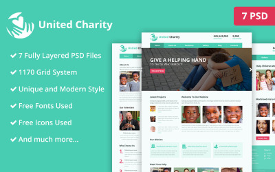 Modèle de site Web PSD de charité