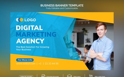 Modello di progettazione di banner aziendali per agenzie di marketing digitale.