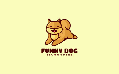 Logo divertente del fumetto della mascotte del cane